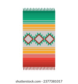 mexico sarape cloth colored vector isolated