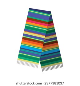 mexico sarape scarf vector isolated