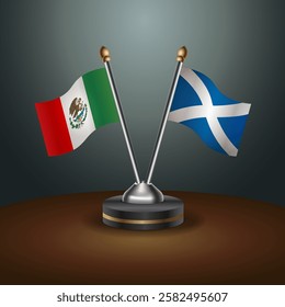 Mexico and Scotland table flags relation with gradient backgrund