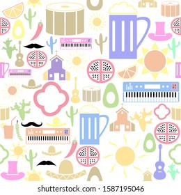 mexico seamless pattern background icon.