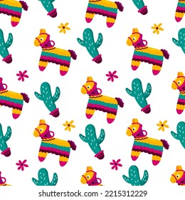 Mexico seamless pattern background vector illustration traditional elements of mexican culture