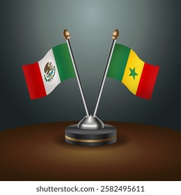 Mexico and Senegal table flags relation with gradient backgrund