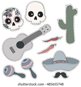 Mexico set. Collection of Cinco de Mayo design elements, vector illustration