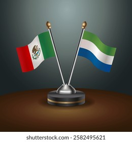 Mexico and Sierra Leone table flags relation with gradient backgrund