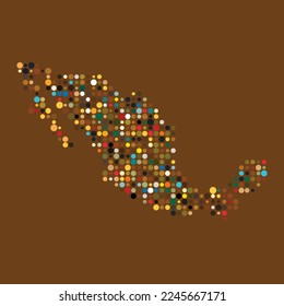 Mexico Silhouette Pixelated pattern map illustration