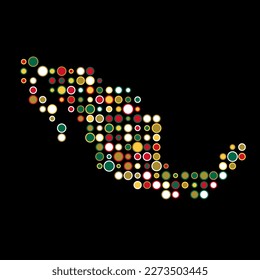 Mexico Silhouette Pixelated pattern map illustration