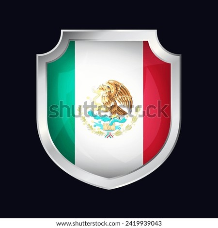 Mexico Silver Shield Flag Icon