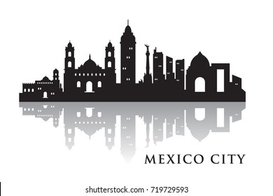 Mexico Skyline Silhouette Skyline  Vector City Design