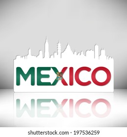 Mexico skyline silhouette vector design.