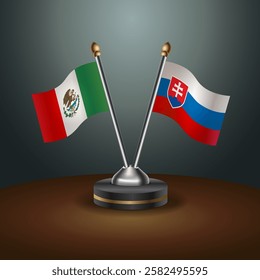 Mexico and Slovakia table flags relation with gradient backgrund