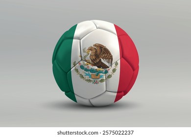 Mexico soccer ball featuring the national flag design on a gray background