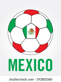 Mexico Soccer Ball Icon - Vector