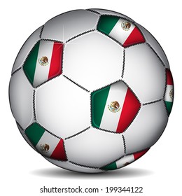 Mexico soccer ball, vector