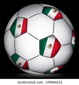 Mexico soccer ball, vector