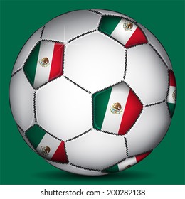 Mexico soccer ball, vector