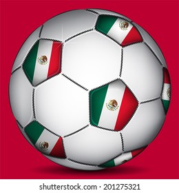 Mexico soccer ball, vector