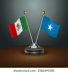 Mexico and Somalia table flags relation with gradient backgrund