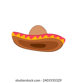 mexico sombrero cartoon. holiday culture, celebration carnival, ethnic festival mexico sombrero sign. isolated symbol vector illustration