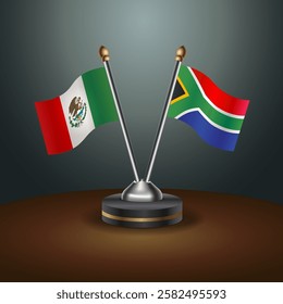 Mexico and South Africa table flags relation with gradient backgrund