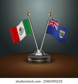 Mexico and ST. Helena table flags relation with gradient backgrund