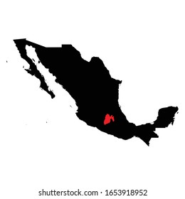 Mexico states highlighted on Mexico map Vector EPS 10