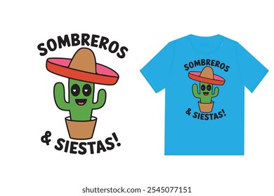 Mexico style sombreros siestas cartoon