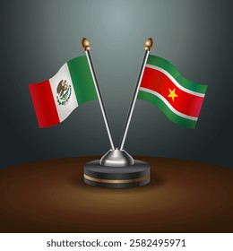 Mexico and Suriname table flags relation with gradient backgrund