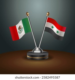 Mexico and Syria table flags relation with gradient backgrund