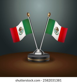 Mexico table flag with gradient backgrund