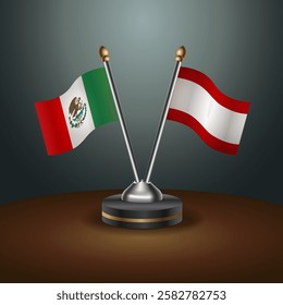 Mexico and Tahiti table flags relation with gradient backgrund