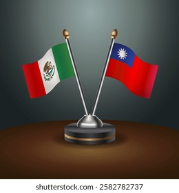 Mexico and Taiwan table flags relation with gradient backgrund