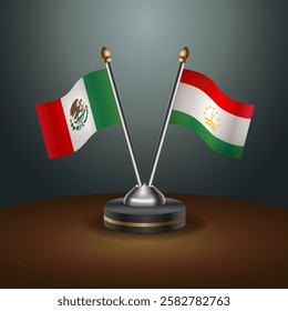 Mexico and Tajikistan table flags relation with gradient backgrund