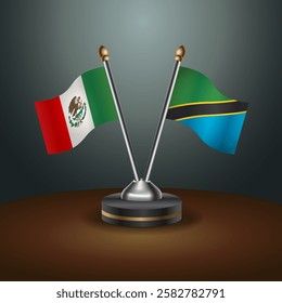 Mexico and Tanzania table flags relation with gradient backgrund