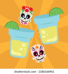 mexico tequila and skulls celebration