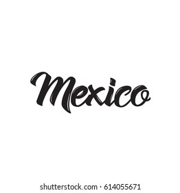 mexico, text design. Vector calligraphy. Typography poster. Usable as background.