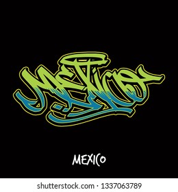 Mexico text, original hand lettering graffiti tagging vector - tshirt design - poster design - Vector 