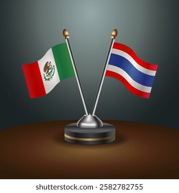 Mexico and Thailand table flags relation with gradient backgrund