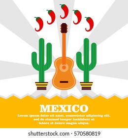 Mexico theme poster illustration 