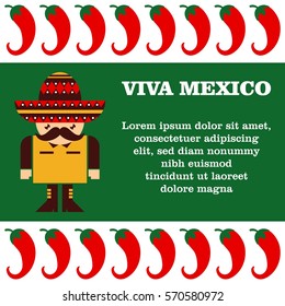 Mexico theme poster illustration 