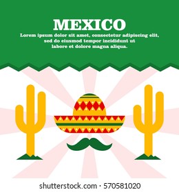 Mexico theme poster illustration 
