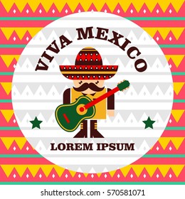 Mexico theme poster illustration 