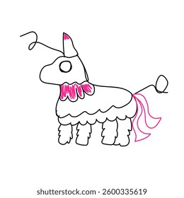 mexico themed element doodle vector illustration, line brush. Element, hand lettering. Vector hand doodle