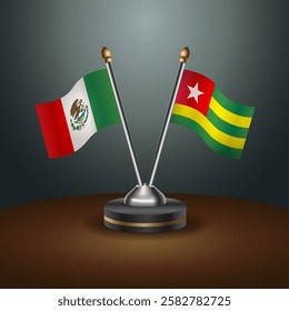 Mexico and Togo table flags relation with gradient backgrund