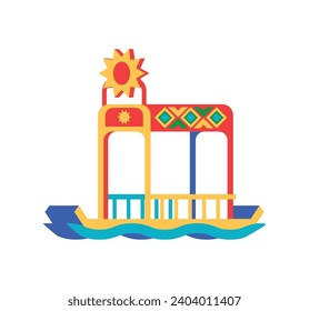 mexico trajinera adventure illustration isolated