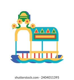 mexico trajinera folkloric illustration isolated
