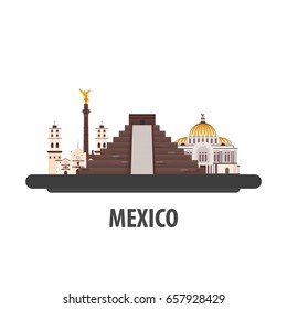Mexico travel location. Vacation or trip and holiday