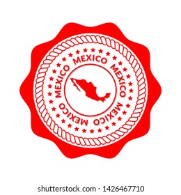mexico travel stamp.label,seal,tag,emblem.mexico map. mexico label