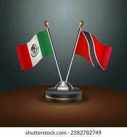 Mexico and Trinidad and Tobago table flags relation with gradient backgrund