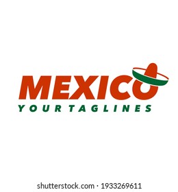 Mexico Type Logo and Sombrero Symbol