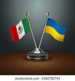 Mexico and Ukraine table flags relation with gradient backgrund